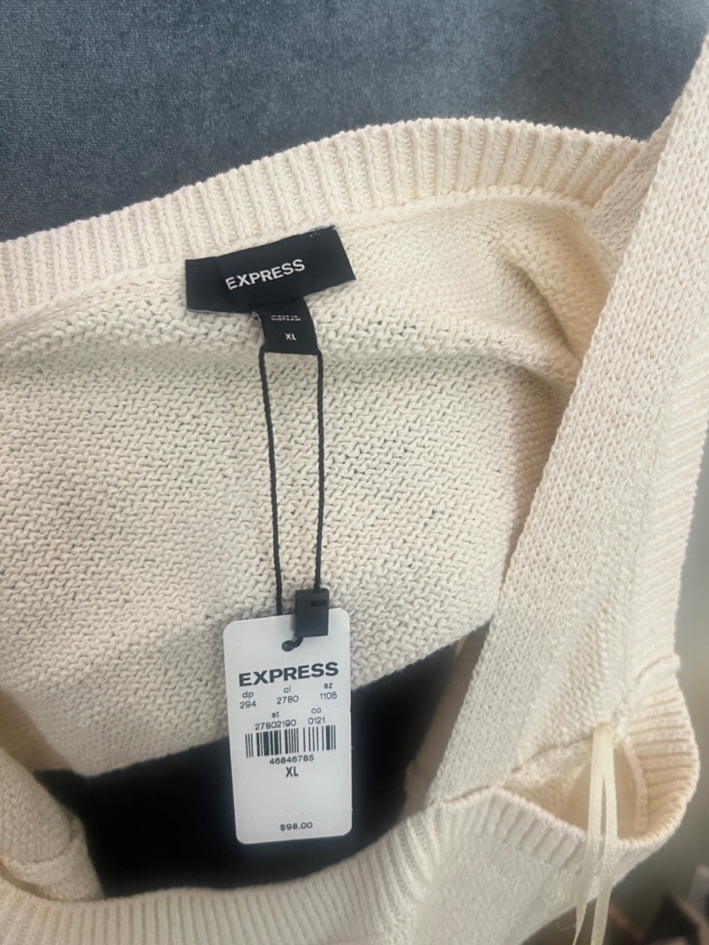 Express Cream Open-Back Knitted Maxi Dress - Picture 3 of 7